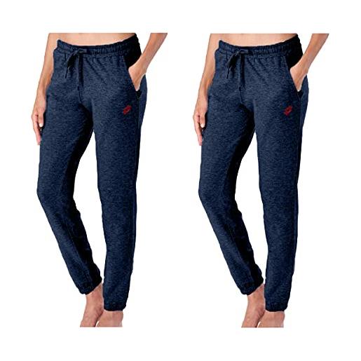 Lotto pantalone tuta donna in felpa estiva, offerta per 1-2 pezzi, pantaloni felpa donna leggeri (2 pezzi blu, xl)