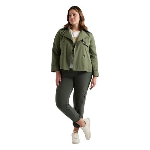 FIORELLA RUBINO: pantaloni cargo in jersey curvy size verde militare stagione primavera estate 2025. 