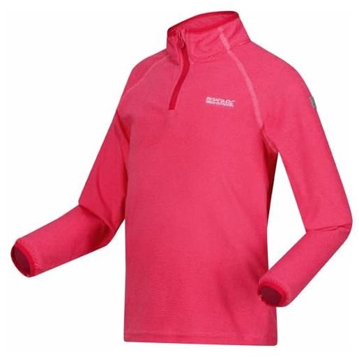 Regatta kids loco - mini pile a righe con mezza zip, fenicottero, 3-4 anni
