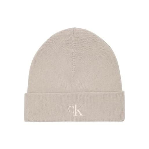 Calvin Klein ck fine rib beanie lv04d8020g cappello, black (black), taglia unica adulto