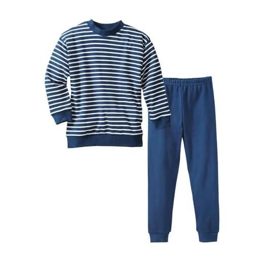 Living Crafts kinder pajamas set di pigiama, bianco/navy striped, 152 cm unisex-adulto