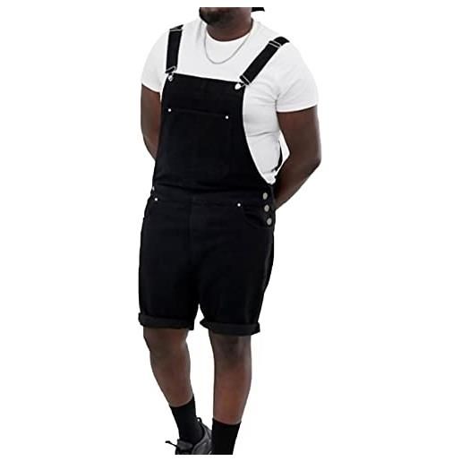 WOXIHUAN salopette uomo jeans corta pantaloni corti tutine pantaloncino shorts tuta jeans corti in bretelle salopette da casual salopette corta in denim da ragazzo tuta intera tuta estiva slim fit romper