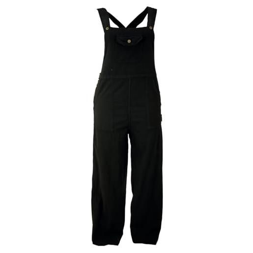 GURU SHOP guru-shop, salopette, ethno style, pantaloni, nero, cotone, dimensione indumenti: m (38), pantaloni lunghi