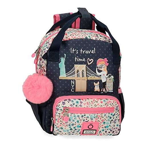 Enso zaino kleiner travel time, blu, piccolo zaino adattabile