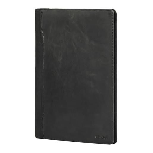 STILORD 'kaden' cartella portadocumenti a4 in pelle carpetta porta documenti vera pelle grande borsa da conferenza per lavoro meeting ufficio con portapenne e porta carte, colore: antracite
