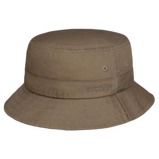 Stetson cappello anti uv cotton twill bucket donna/uomo - da pescatore in cotone estate primavera/estate - l (58-59 cm) talpa