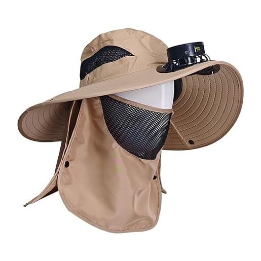 Generico cappello da fan di ricarica usb - cappelli da fan per uomini | cappello da sole con ventola per raffreddamento all'aperto | cappello da pescatore di fan di sollar con fan solare e alimentato da