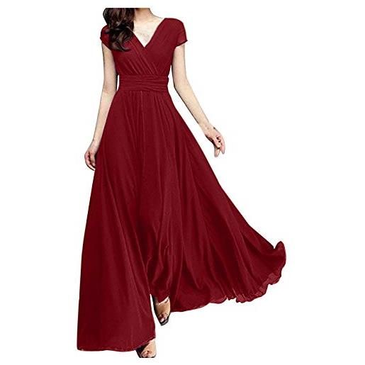 Generic vestito donna elegante abiti lunghi lino estivi donna manica corta vestiti eleganti elegant sexy a-line dress estivo midi abito donna floreale low cut bustier off dress casual pleated hem vestito