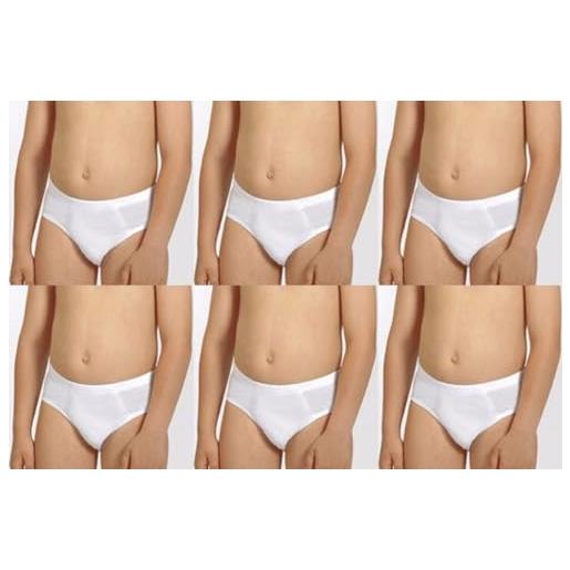 Generico slip bimbo 6pz. Cotone bianco (9, bianco)
