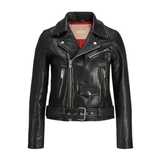 JJXX s jxholly leather biker jkt noos, giacchetta di pelle donna, nero, m