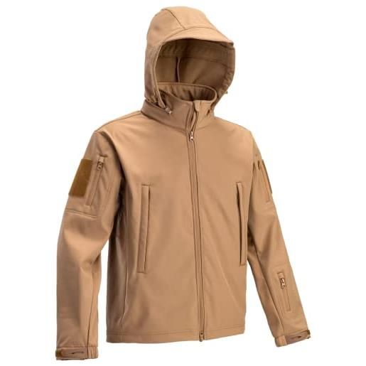 DEFCON 5 giacca tattica softshell defcon con cappuccio staccabile (coyote brown, m)