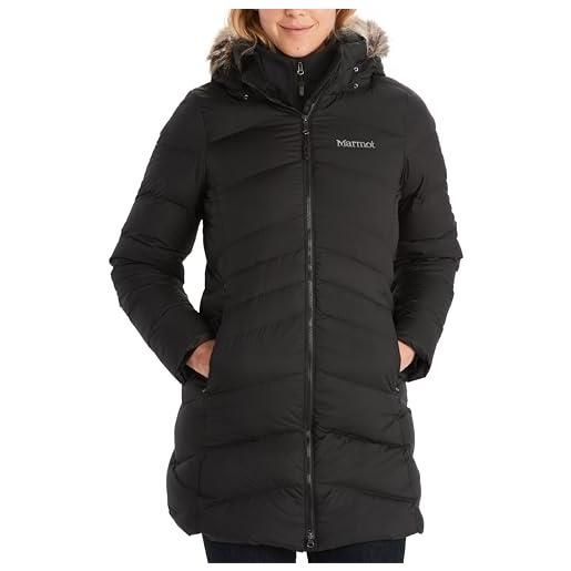 Marmot donna wm's montreal coat, piumino leggero isolante, densità dell'imbottitura 700, cappotto da esterno, giacca impermeabile idrorepellente, antivento, black, xs