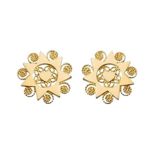 Orecchini filigrana sarda corbula sole in oro giallo 18 kt