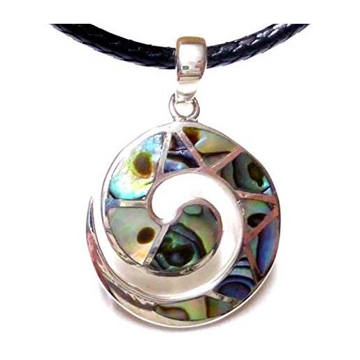 Collana Con Ciondolo A Forma Di Conchiglia Abalone In Argento Sterling