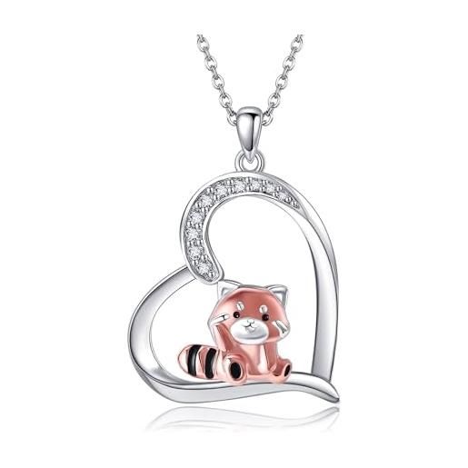 YAFEINI Collana Cane Donna Argento 925 | Ciondolo Girasole Con Ragazza E Cucciolo, Placcato Oro Rosa 14K - 4