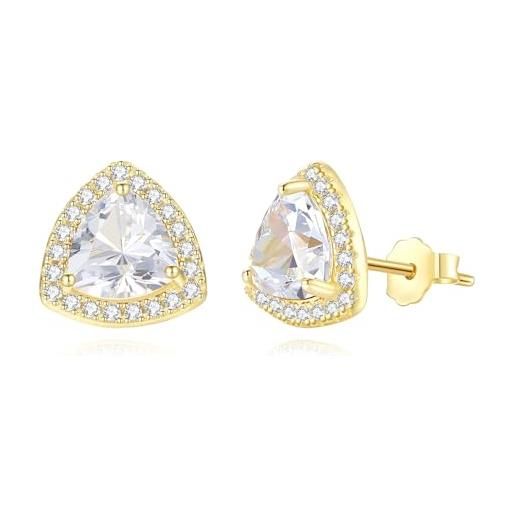 Set 7 Orecchini Solitari Philip Jones | Cristalli Zircondia Colorati | Placcato Argento | Confezione Regalo | Borchie 5mm