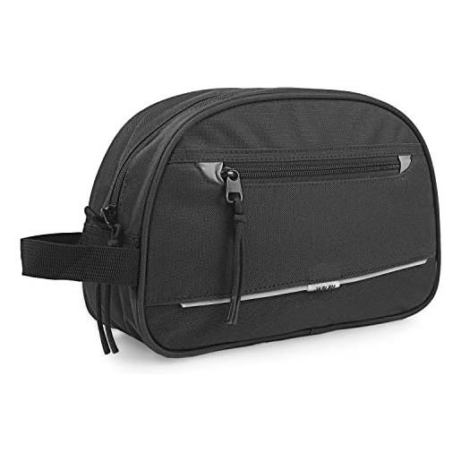 JASLEN - beauty case uomo - beauty case da viaggio in impermeabile materiale - beauty uomo da viaggio - qualità beauty case uomo viaggio con tasca frontale - trousse uomo, nero