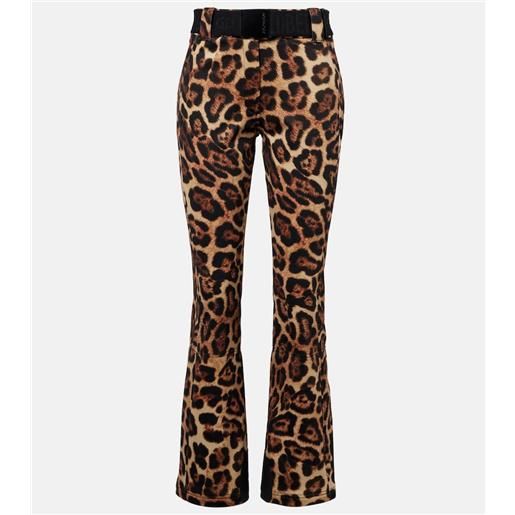 Goldbergh pantaloni da sci minou con stampa leopardata