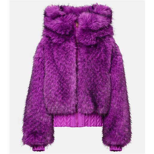 Goldbergh giacca da sci reversibile indira in pelliccia sintetica