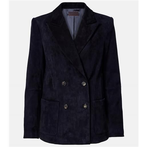Stouls blazer doppiopetto in suede