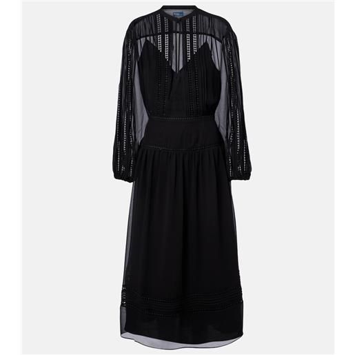 Polo Ralph Lauren abito midi in georgette con pizzo