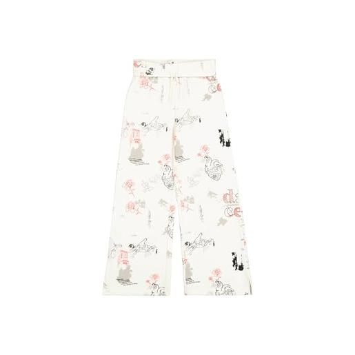 Champion legacy emotional dance g (405017) -ultra-light soft compact fleece (240gr) floral wide leg pantaloni da tuta, marshmallow (str/allover), 9-10 anni bambina