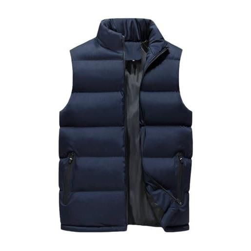DaPongZhi gilet 100 grammi donna giubbotto da donna leggera cappotto donna mezza stagione giubbotto donna invernale firmato giubbino donna autunnale senza maniche (navy, xl)