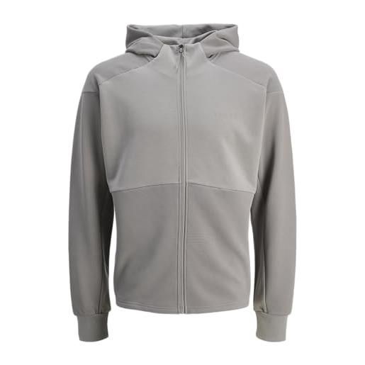 Jack & jones jcopacer sweat high neck zip hood uomo, flanella grigia, l