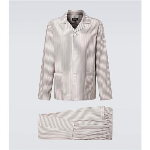 Zegna pigiama in seta, cotone e cashmere a righe