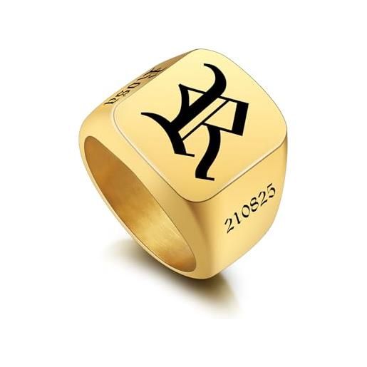 Anello Con Sigillo In Oro Personalizzato: Iniziale - Foto 10