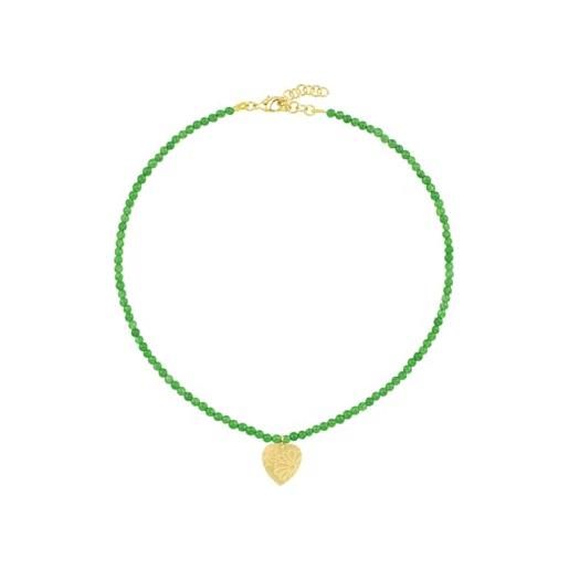 Lebole Maison collana girocollo cuore pietre verde