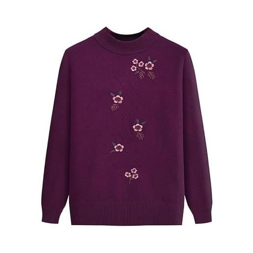 Maglioni da donna UK Donna Natale filo oro bordo maglione carino pullover maglione uomo lunghezza intera cardigan lungo, I-red, XL