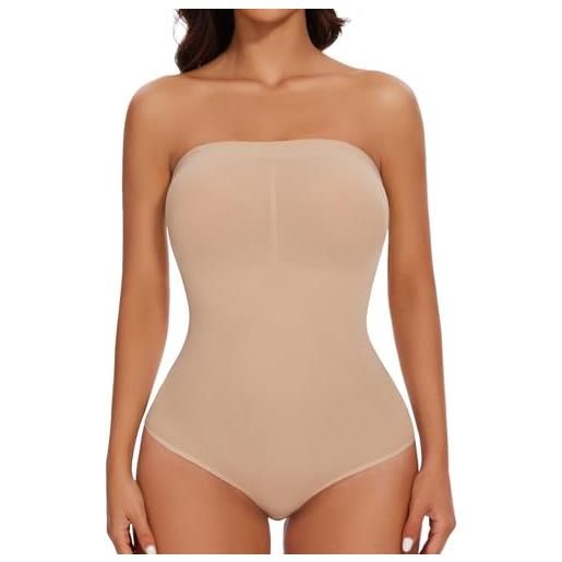 MISS MOLY Shape Canottiera Modellante Senza Cuciture, Top A Compressione Per Donna, Controllo Pancia, Scollo Rotondo Con Pizzo, Tessuto Nylon Ed Elastan - 3