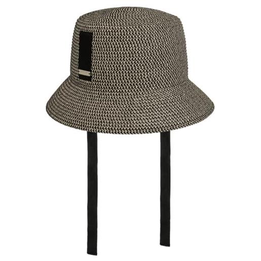 Seeberger cappello di paglia sanova bucket estivo da sole taglia unica - nero