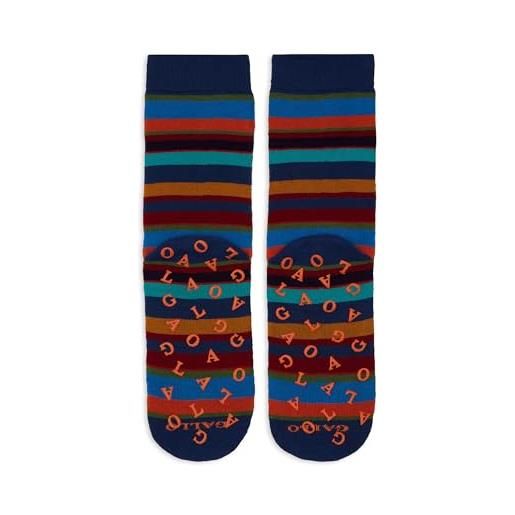 Gallo calze corte antiscivolo uomo blu righe multicolor