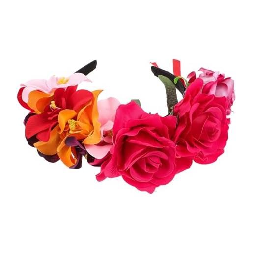 ABOOFAN fascia per orchidee fiori decorativi gotico messicano tiara fascia di fiori per floreale ghirlanda orchidea copricapo bambino accessori per poliestere