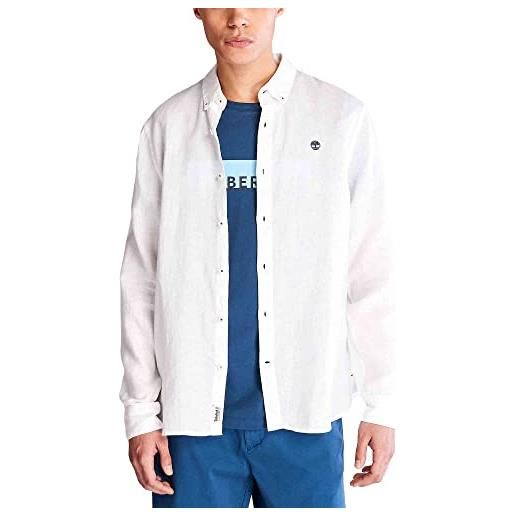 Timberland camicie uomo timberland tb0a2dc31 - linen shirt 1001 white