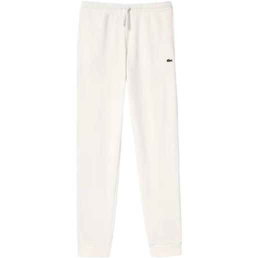 Lacoste pantaloni Lacoste sportivi da donna in cotone non spazzolato jogger bianco