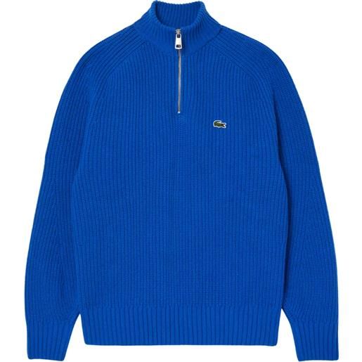 Lacoste maglione Lacoste a collo alto in lana cardata con zip