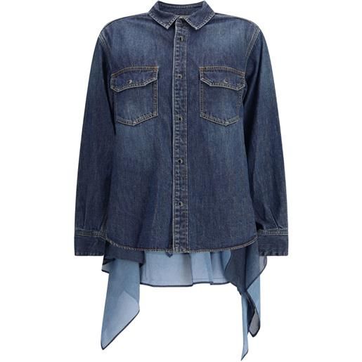 sacai camicia con taschino - blu
