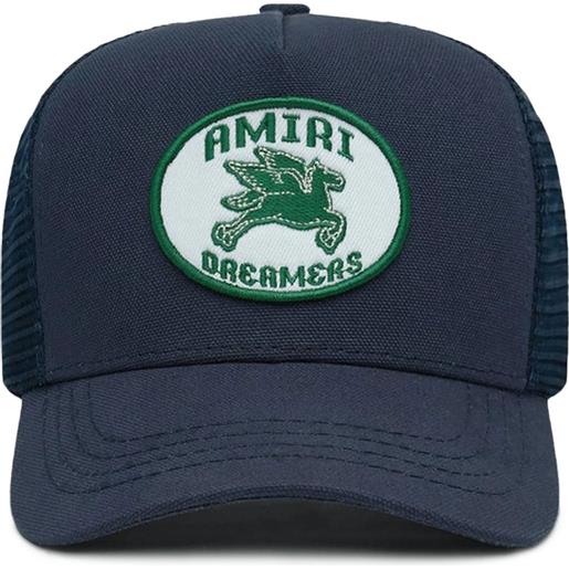 AMIRI KIDS cappello in rete con applicazione logo - blu