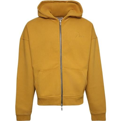 RHUDE logo-embroidered hoodie - giallo