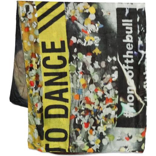 TALKING WALLS sciarpa con stampa - blu