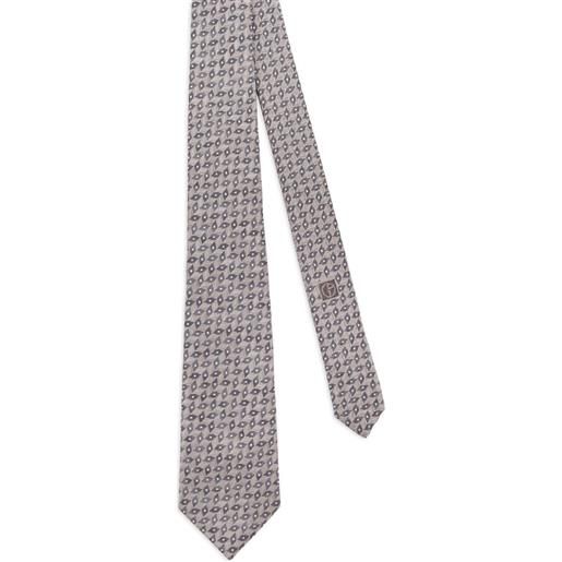 Giorgio Armani cravatta con motivo geometrico - toni neutri