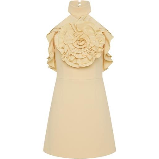 Rebecca Vallance abito corto aubriella a fiori con ruches - giallo