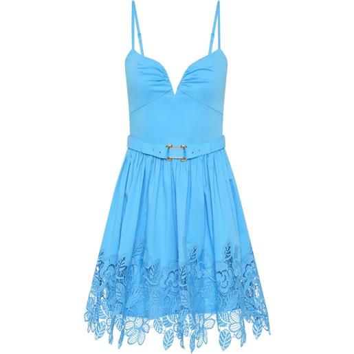 Rebecca Vallance abito montreux corto con cintura in pizzo - blu