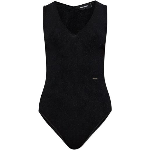 DSQUARED2 body con scollo a v - nero