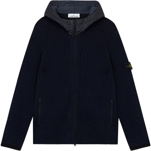 Stone Island felpa con cappuccio e zip - blu
