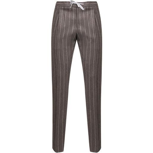 PT Torino pantaloni a righe con coulisse - marrone