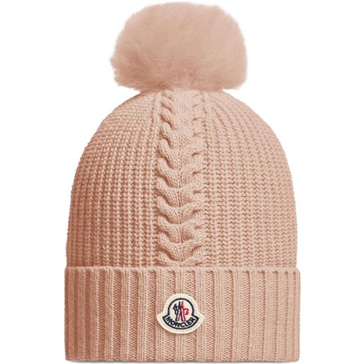 Moncler Enfant cappello con pompon - rosa